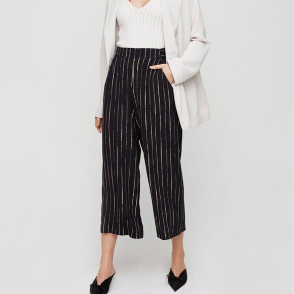 WILFRED | Aritzia Faun Striped Wide-Leg Pant | Sz. S - Picture 1 of 11